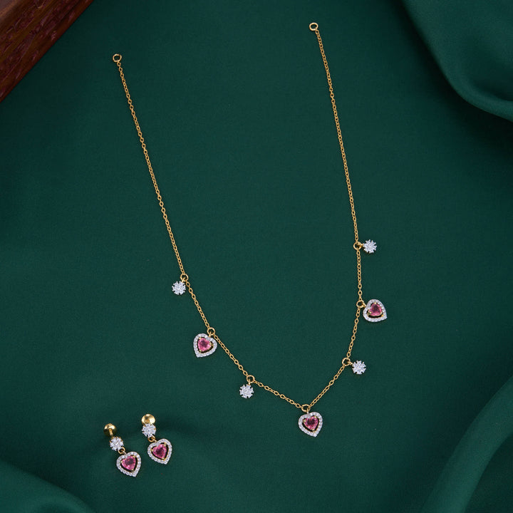 Onalika Diamond Design Chain with Earrings