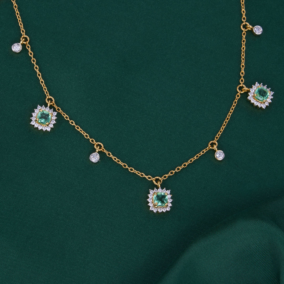 Omala Diamond Design Chain with Earrings
