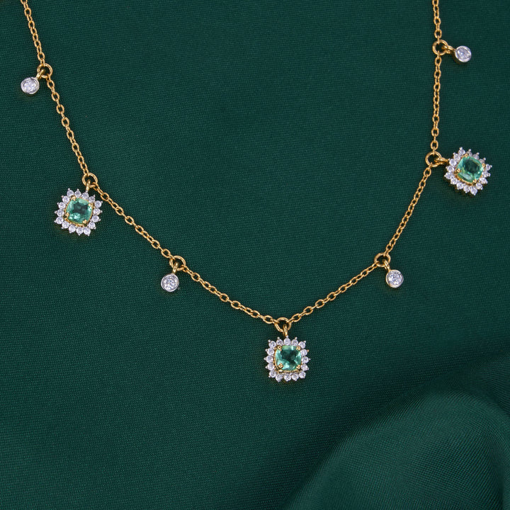 Omala Diamond Design Chain with Earrings