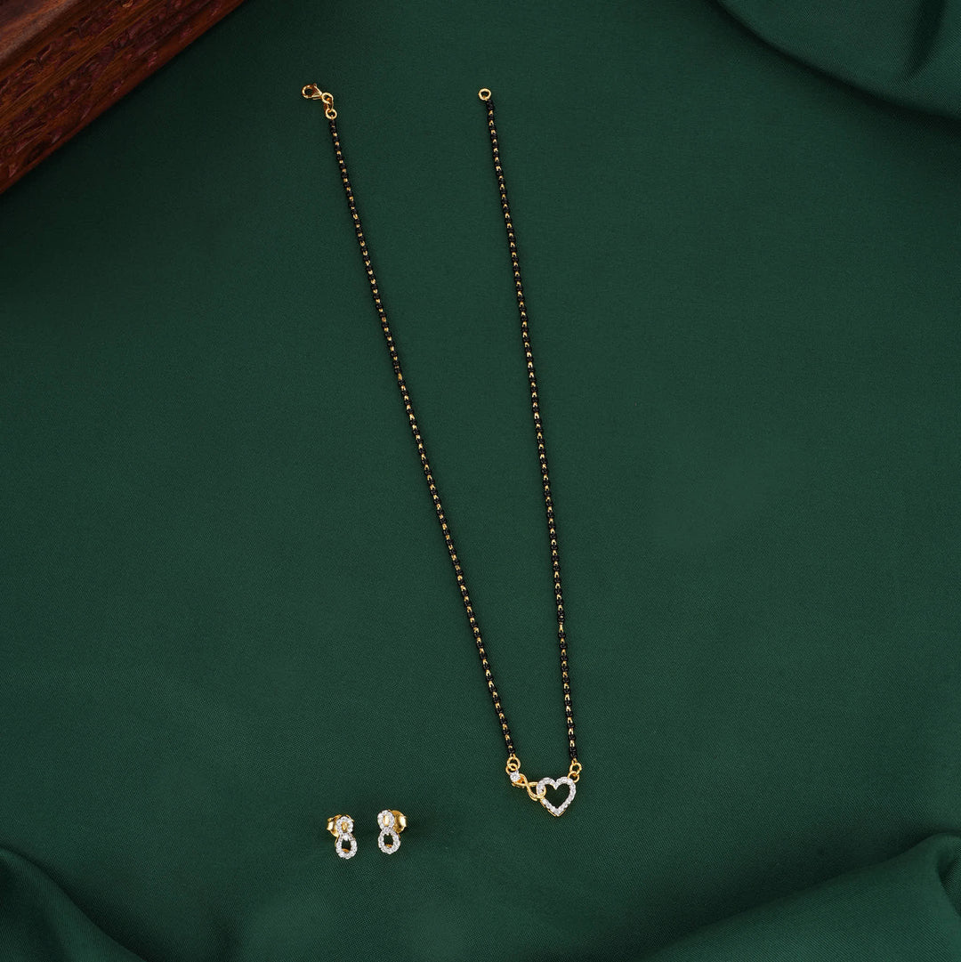 Dazzling Mangalsutra Chain With Earrings