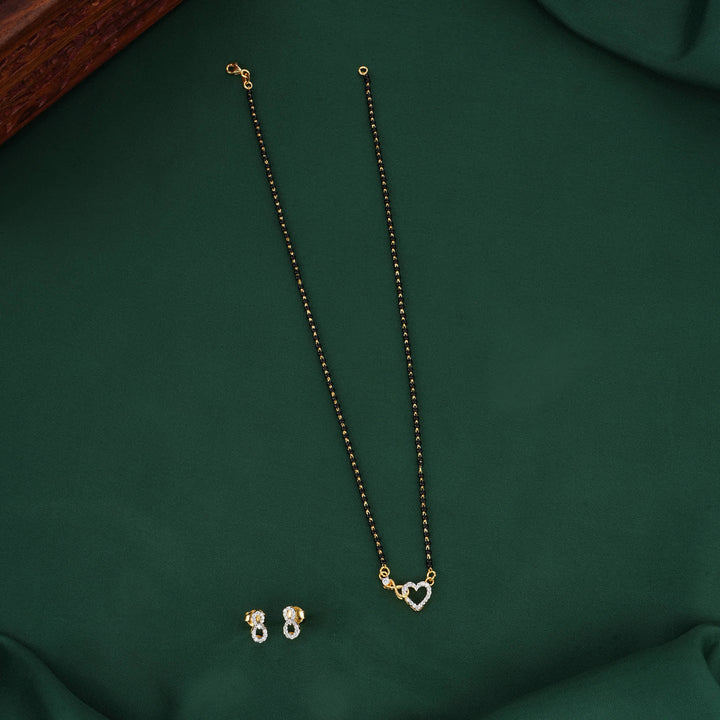 Dazzling Mangalsutra Chain With Earrings