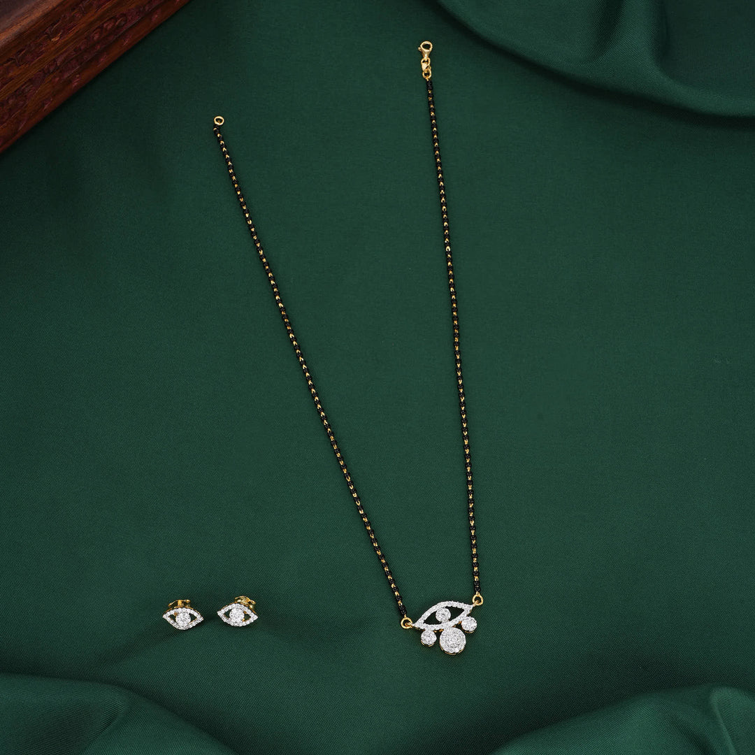 Dazzle Mangalsutra Chain With Earrings