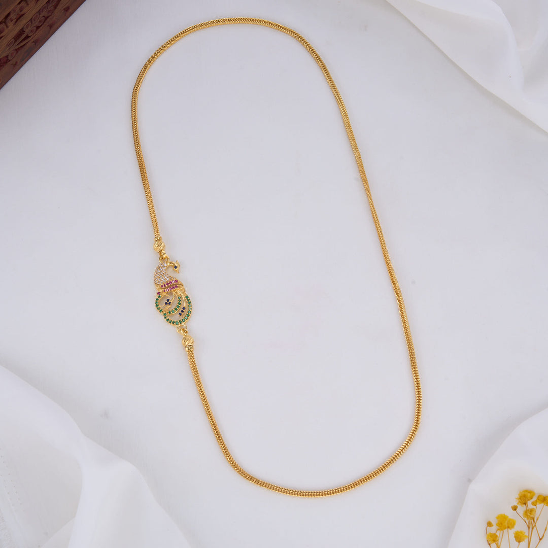 Sparkle Peacock Mugappu Chain