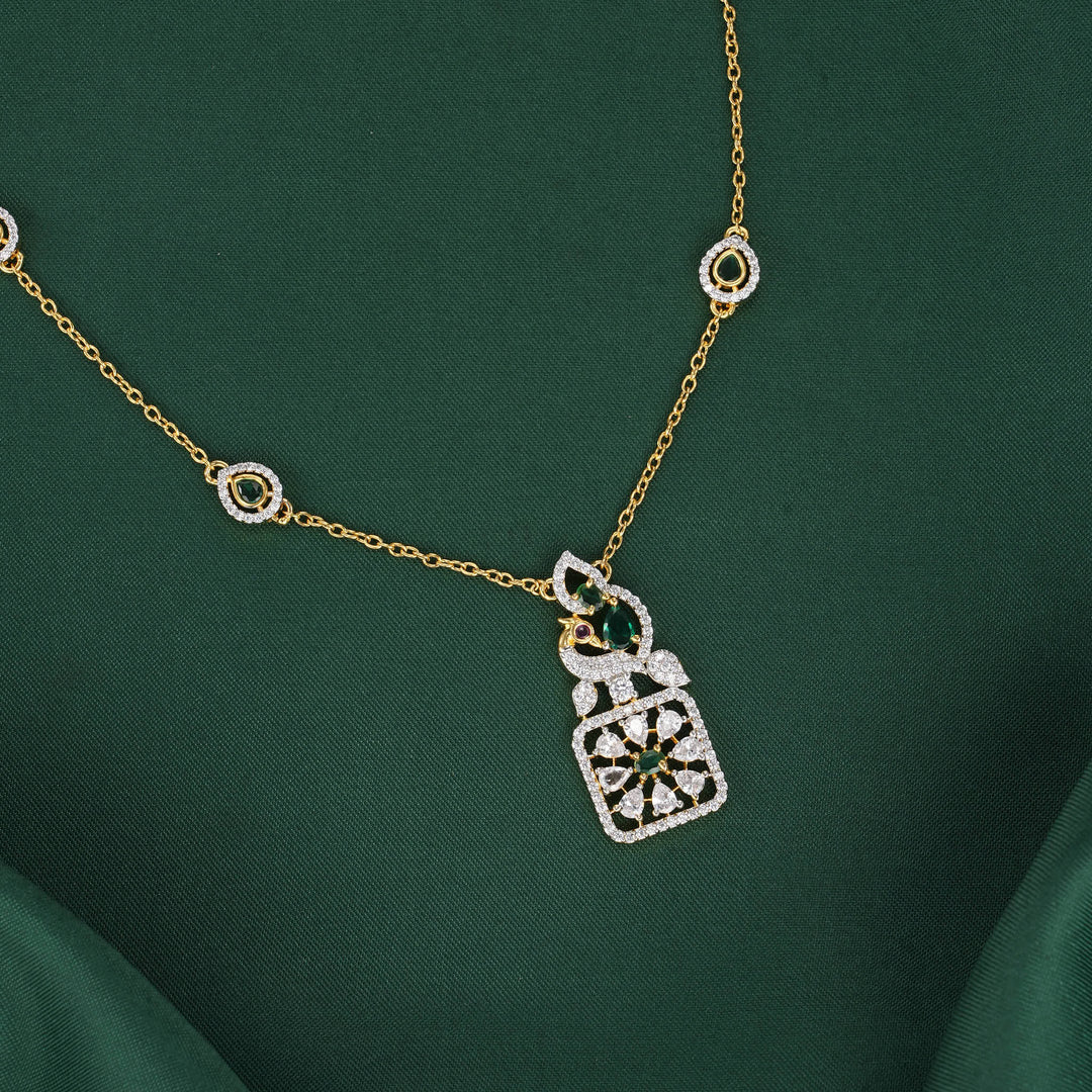 Trendy Diamond Design Chain with Earrings