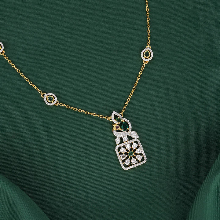 Trendy Diamond Design Chain with Earrings