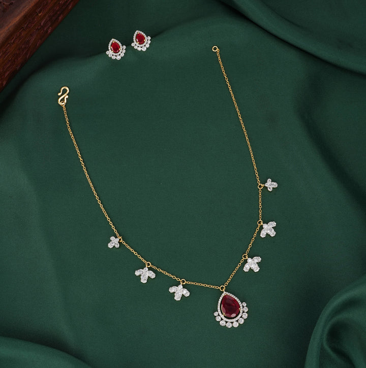 Glow Diamond Design Chain with Earrings