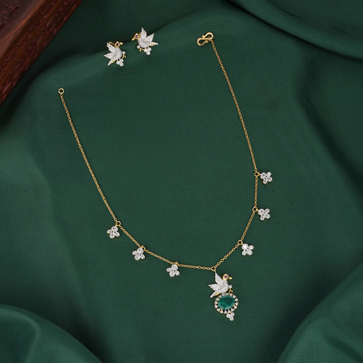 Dual Birds Chain with Earrings