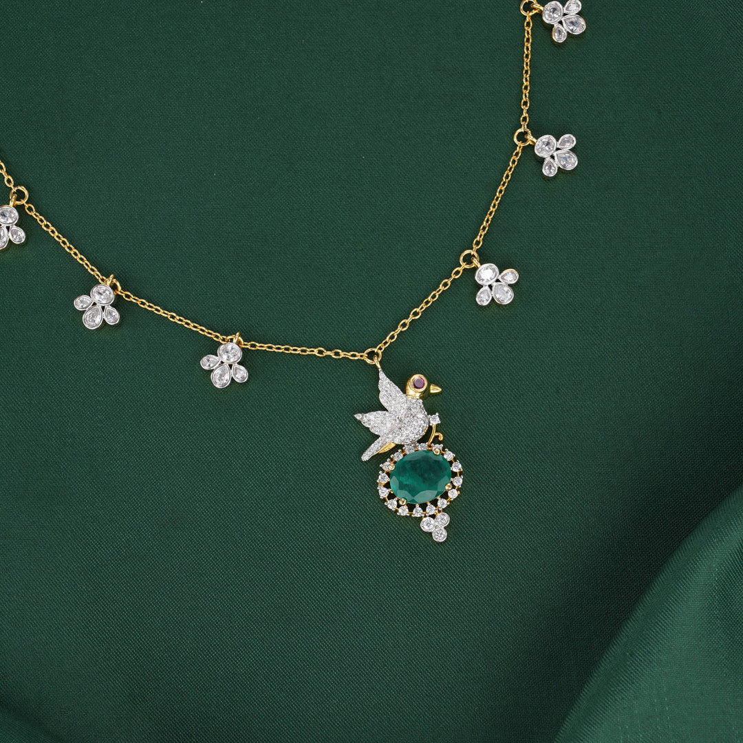 Dual Birds Chain with Earrings