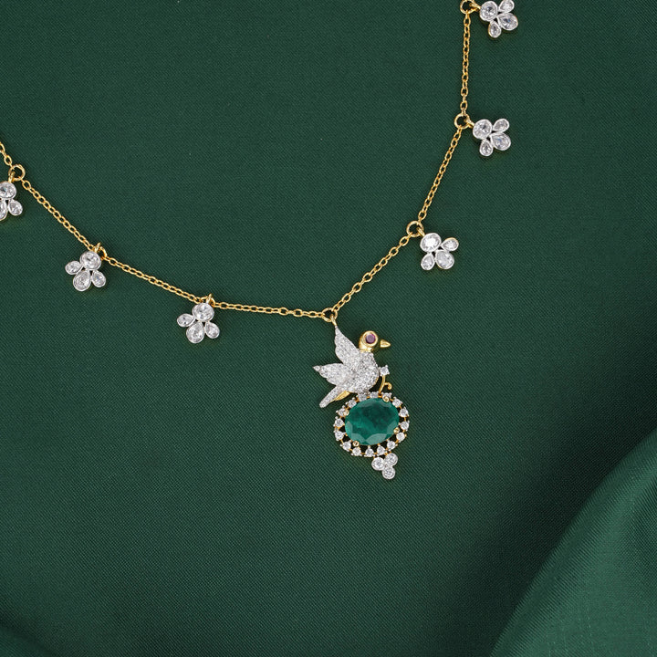 Dual Birds Chain with Earrings