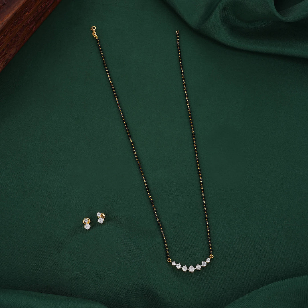 Dazzling Mangalsutra Chain With Earrings