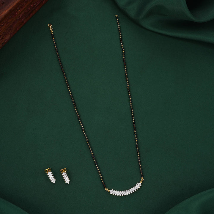 Sparkling Mangalsutra Chain With Earrings