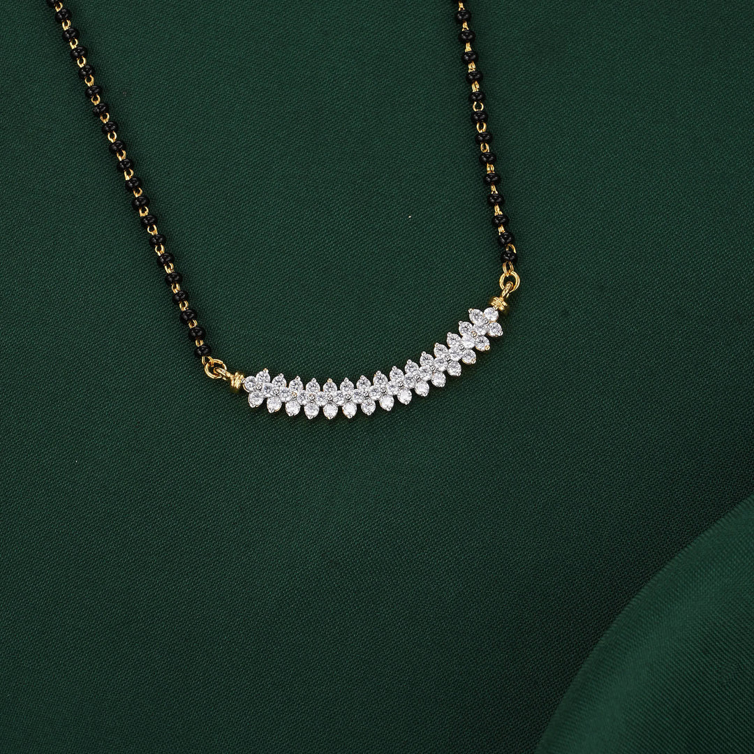 Sparkling Mangalsutra Chain With Earrings