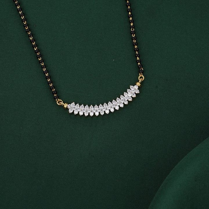 Sparkling Mangalsutra Chain With Earrings