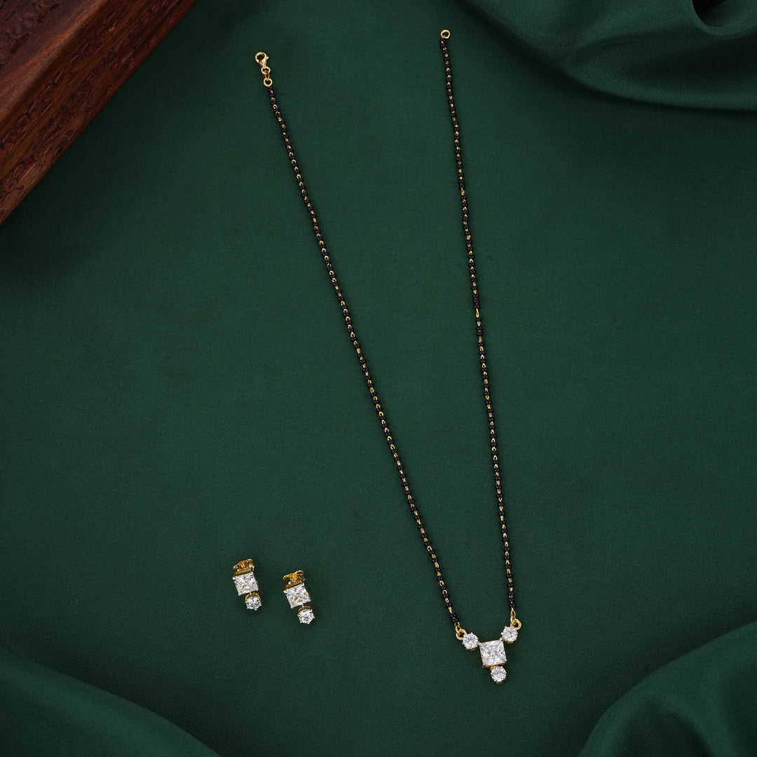 Cluster Mangalsutra Chain With Earrings