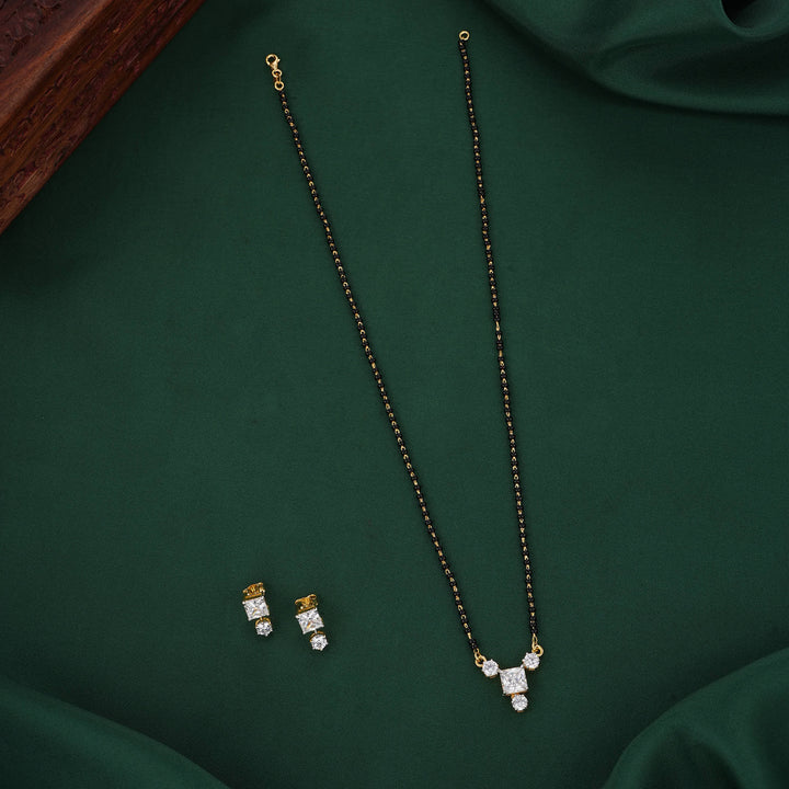 Cluster Mangalsutra Chain With Earrings