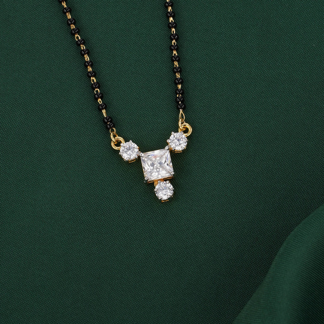 Cluster Mangalsutra Chain With Earrings