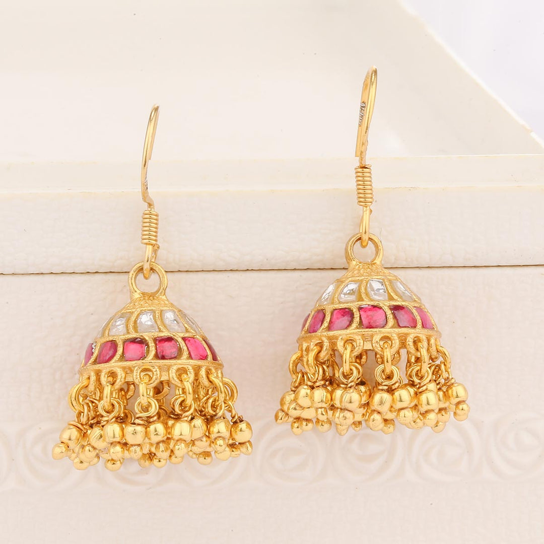 Hensitha Kundan Hook Jhumkas