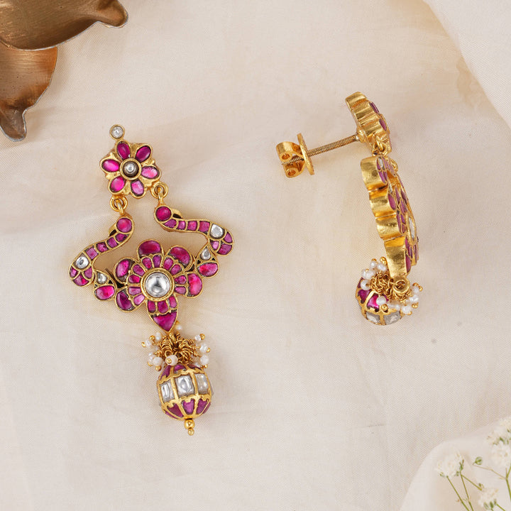 Sathya Kundan Long Earrings