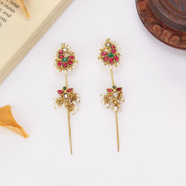 Glitzika Kundan Needle Ear cuffs