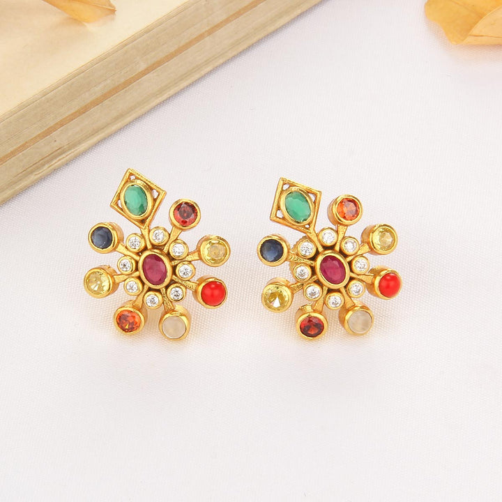 Multi Charm Stone Studs