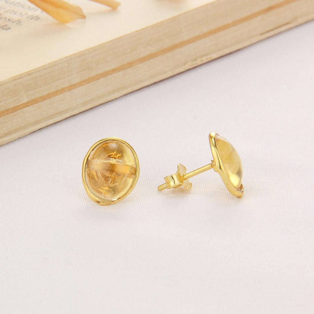 Golden Glow Bead Studs