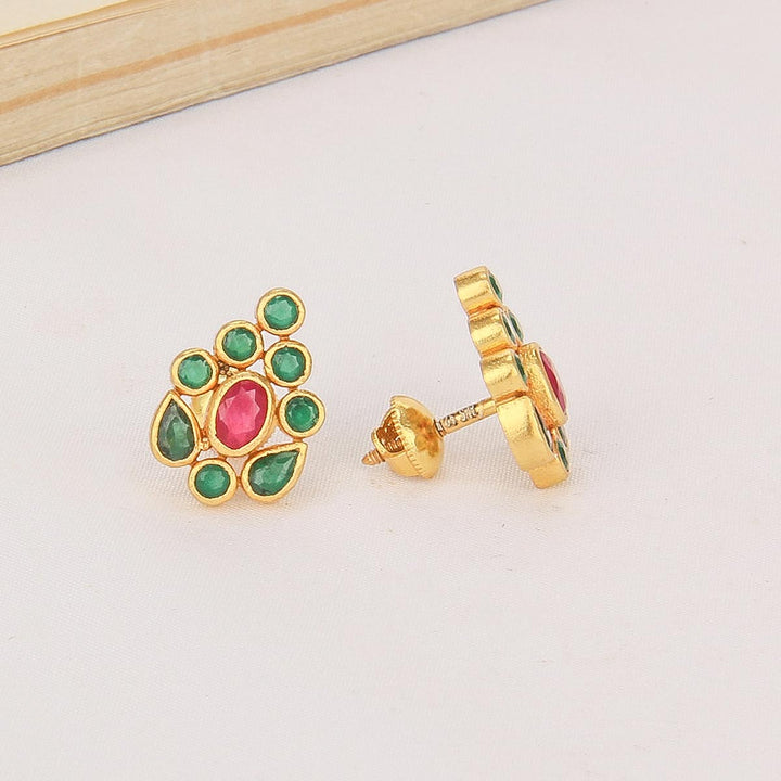 Green Shiny Stone Studs