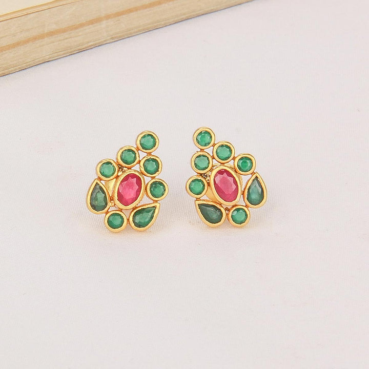 Green Shiny Stone Studs