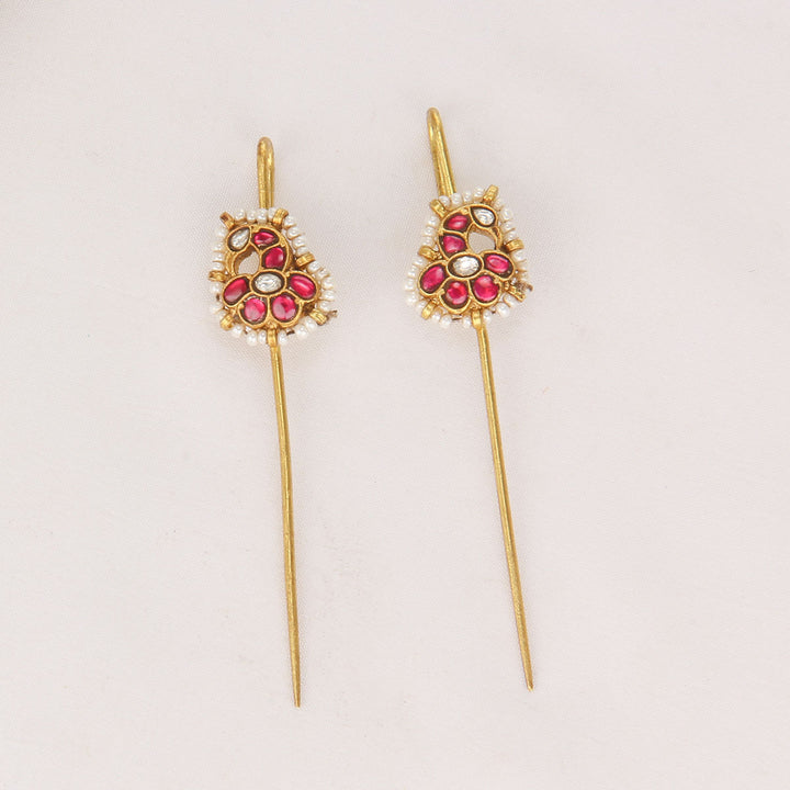 Kenisha Kundan Needle Ear cuffs