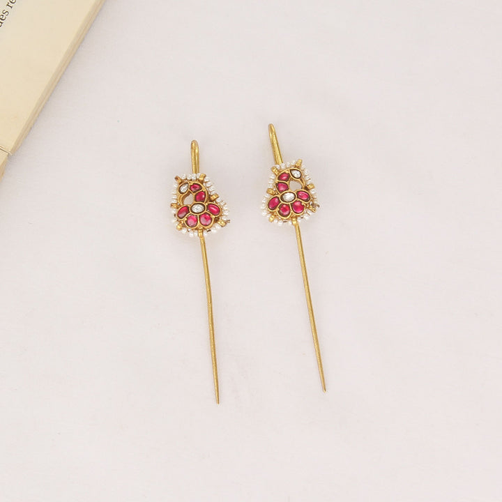 Kenisha Kundan Needle Ear cuffs