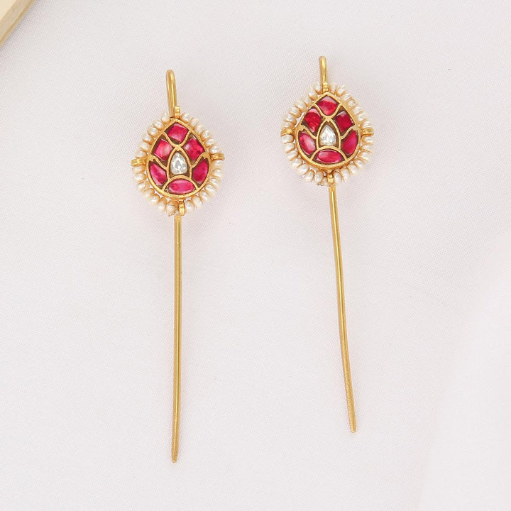 Aarvikha Kundan Needle Ear cuffs