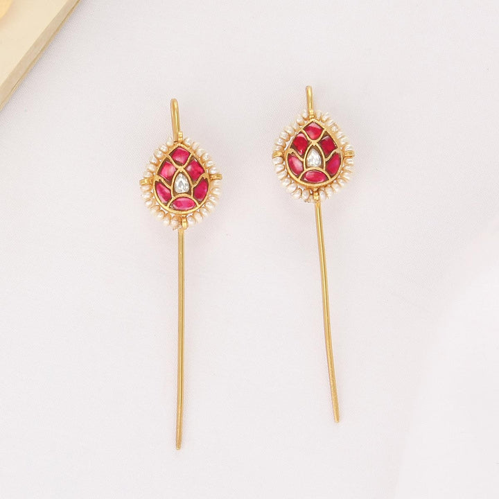 Aarvikha Kundan Needle Ear cuffs