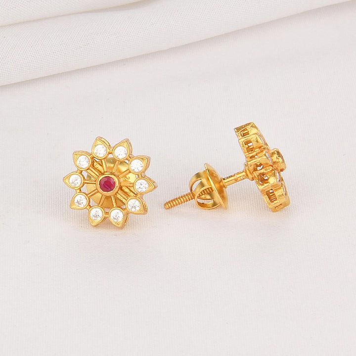 Cute Floral Stone Studs