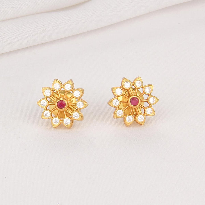 Cute Floral Stone Studs
