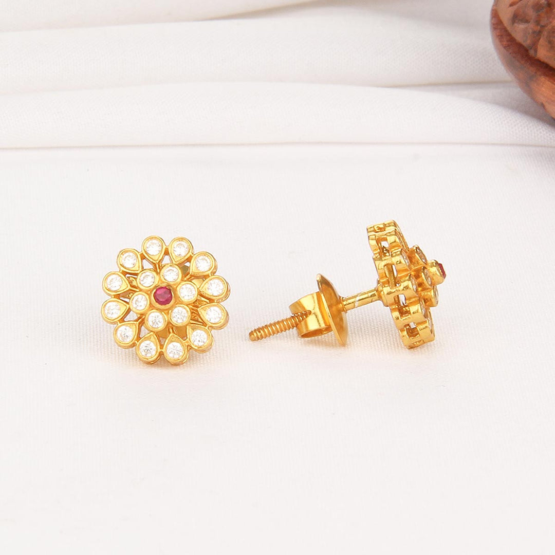 White Charm Stone Studs