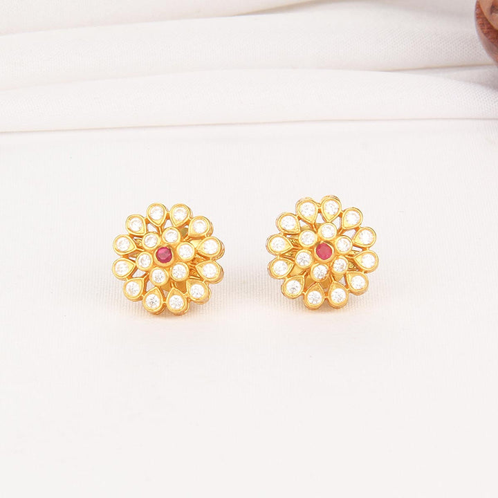 White Charm Stone Studs