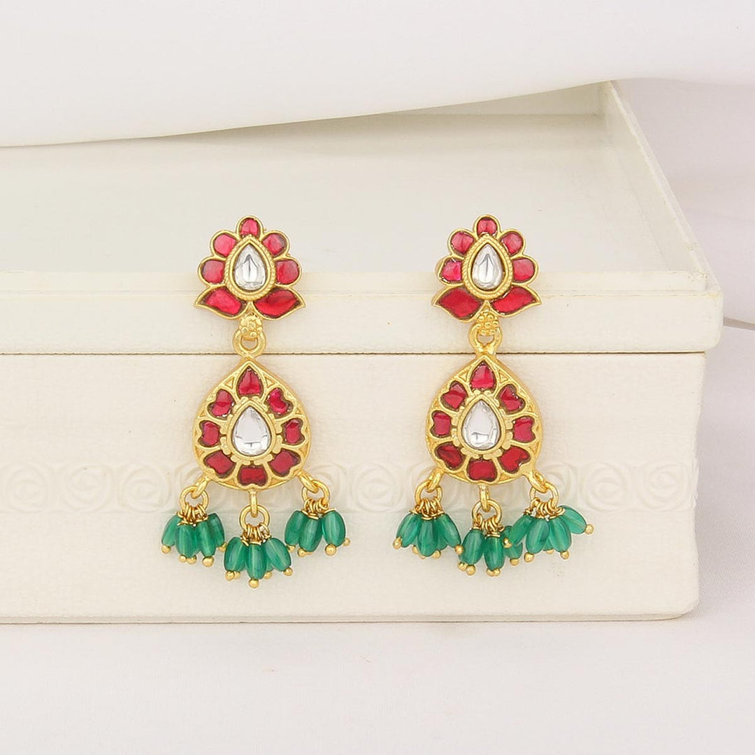 Shithara Kundan Long Earrings