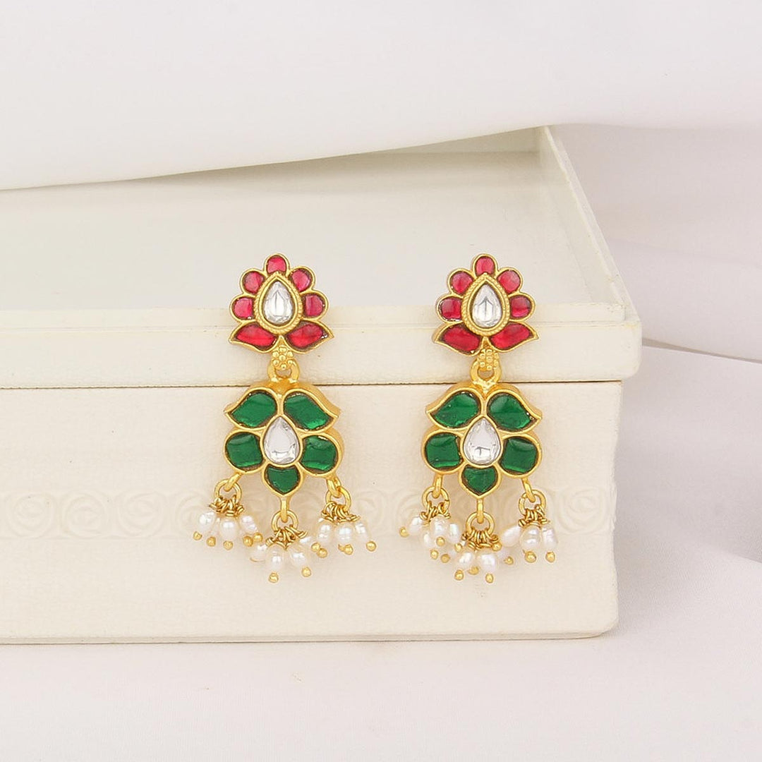 Lahina Kundan Long Earrings