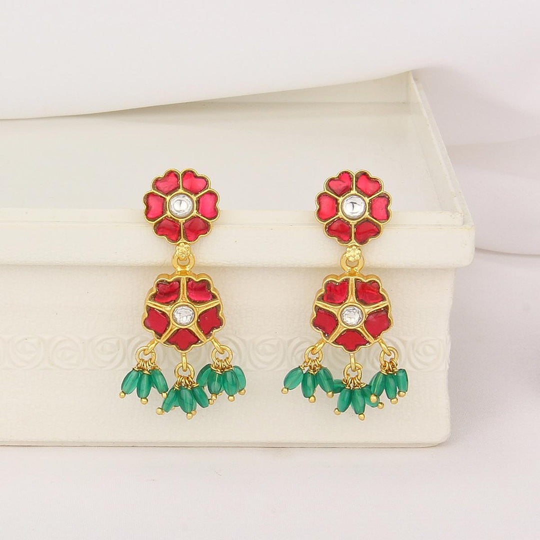 Lahina Kundan Long Earrings
