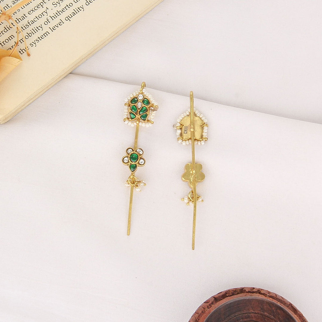 Nithra Kundan Needle Ear cuffs