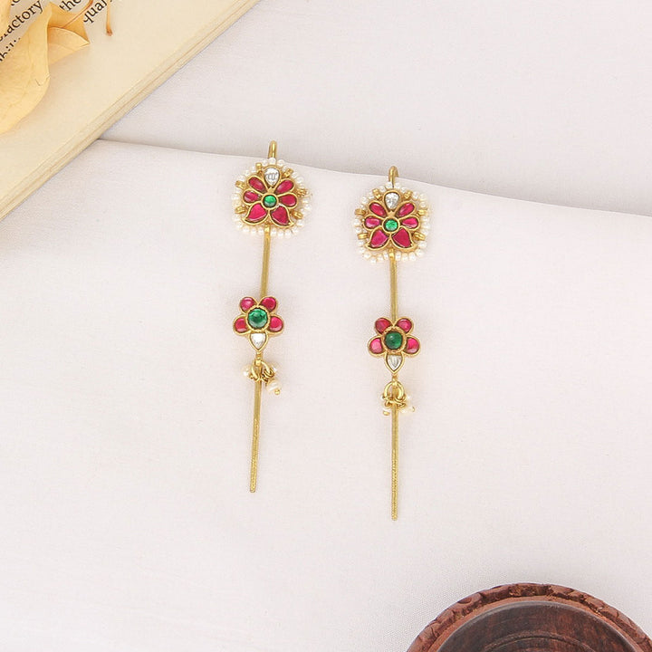 Jashika Kundan Needle Ear cuffs
