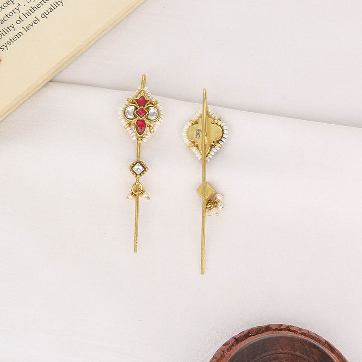 Akshara Kundan Needle Ear cuffs