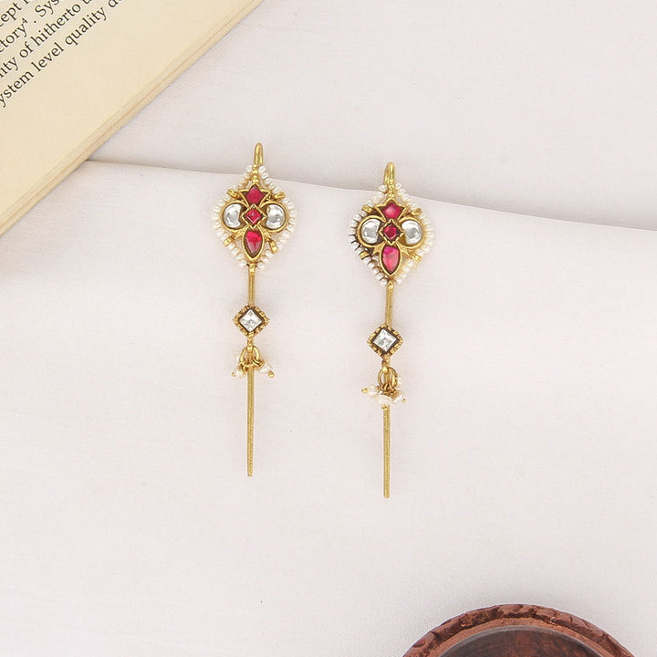 Akshara Kundan Needle Ear cuffs