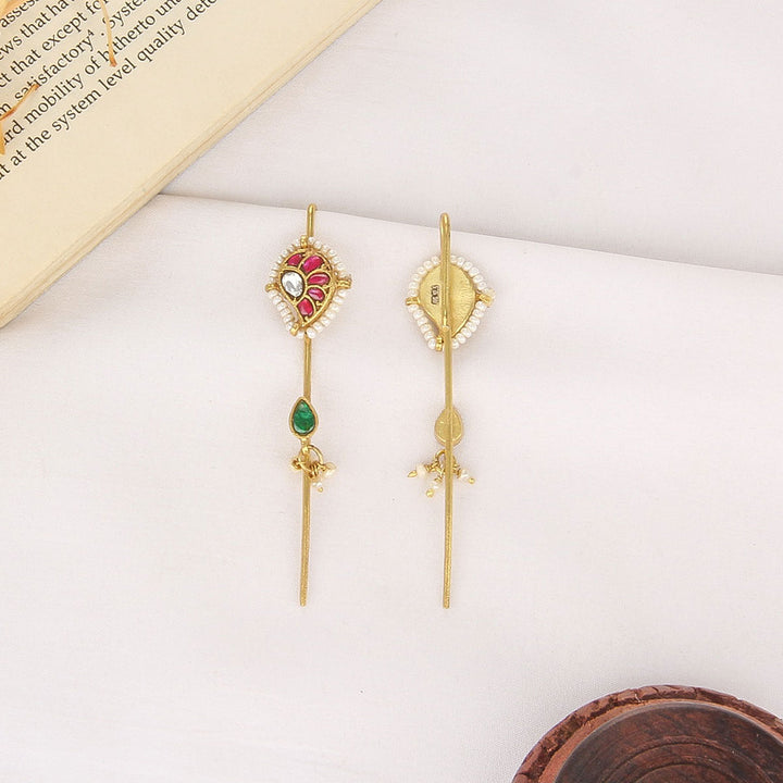 Nithra Kundan Needle Ear cuffs