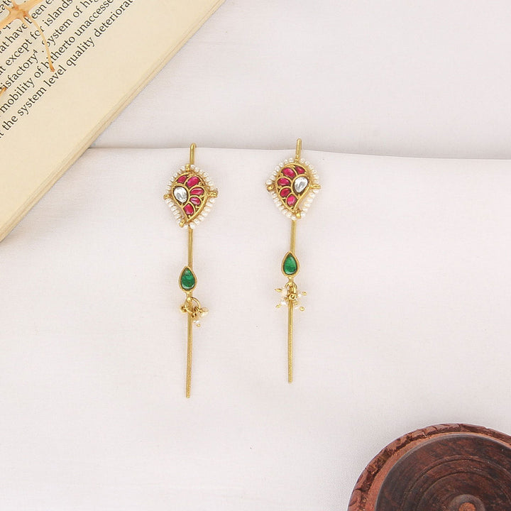 Nithra Kundan Needle Ear cuffs