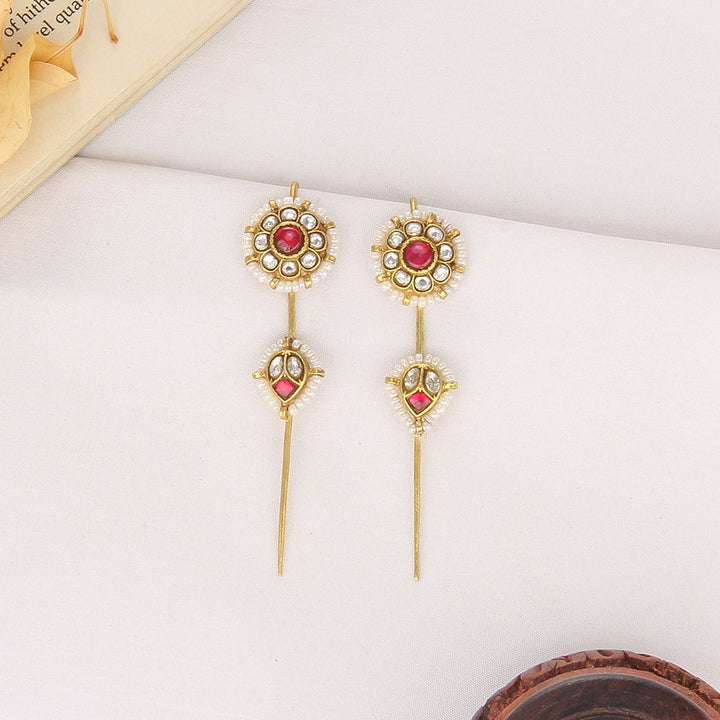 Timeless Kundan Needle Ear cuffs
