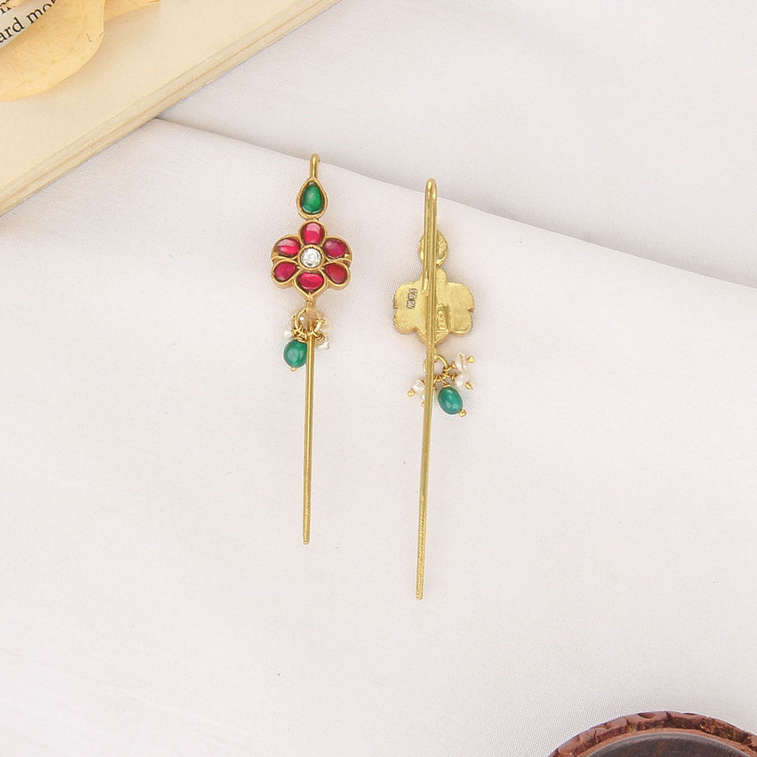 Aarvika Kundan Needle Ear cuffs