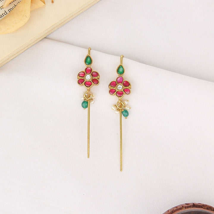 Aarvika Kundan Needle Ear cuffs