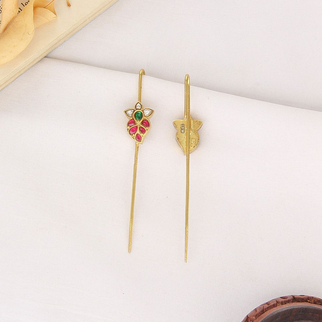 Haritha Kundan Needle Ear cuffs