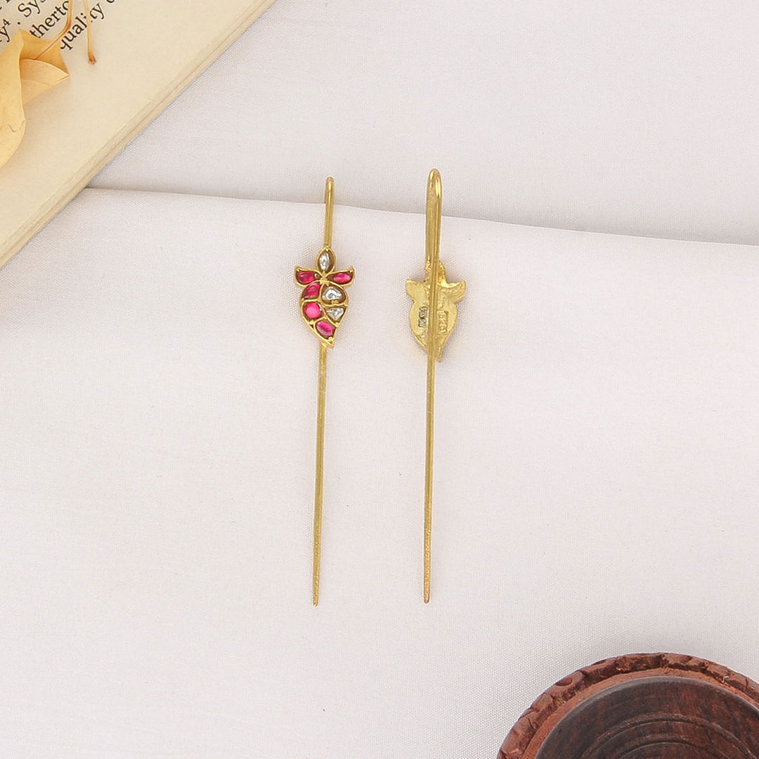 Pranasha Kundan Needle Ear cuffs