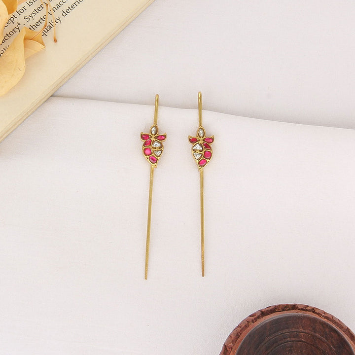 Pranasha Kundan Needle Ear cuffs